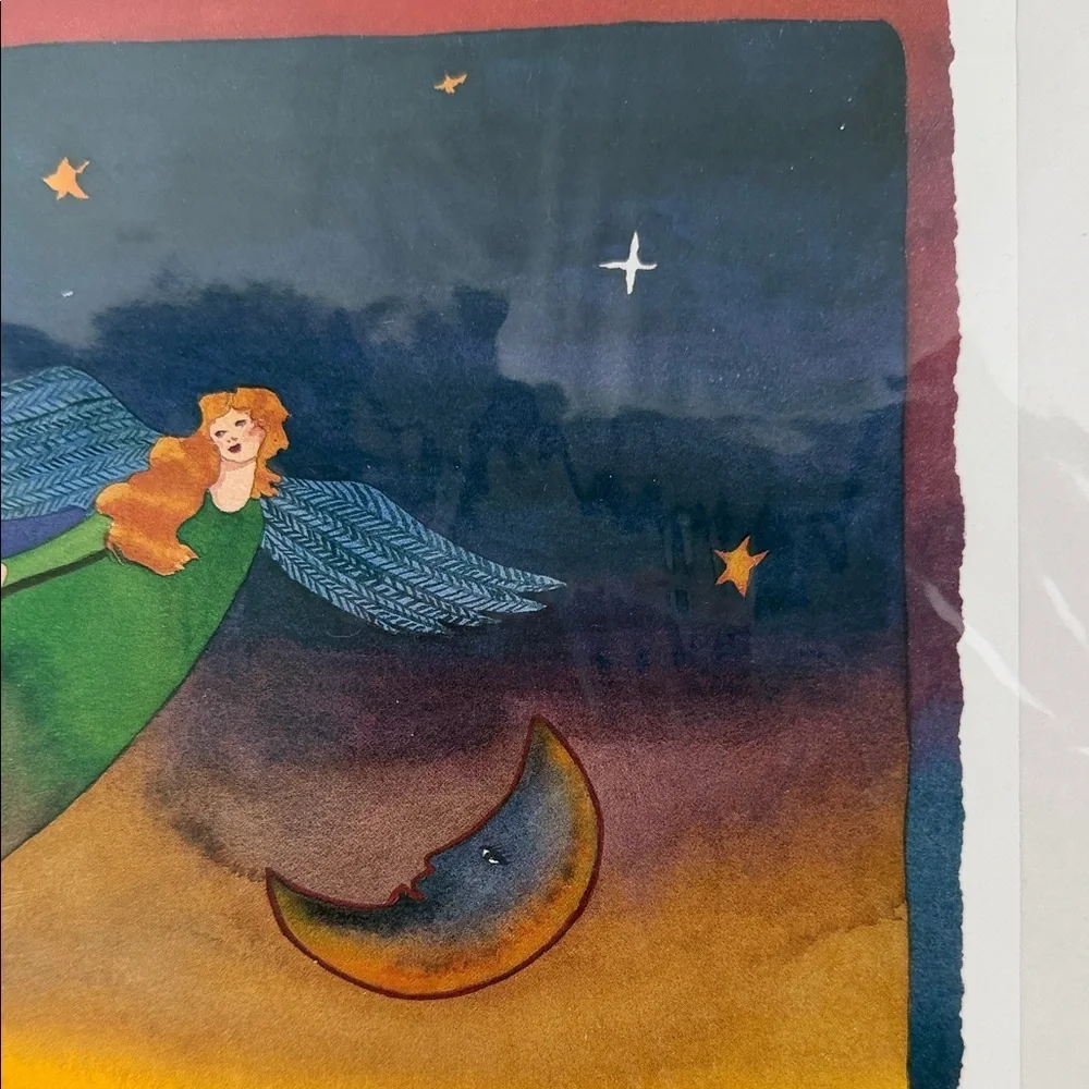 NEW Jessel Miller Watercolor Painting Angel Ease from Angels in the Vineyards - Picture 3 of 10